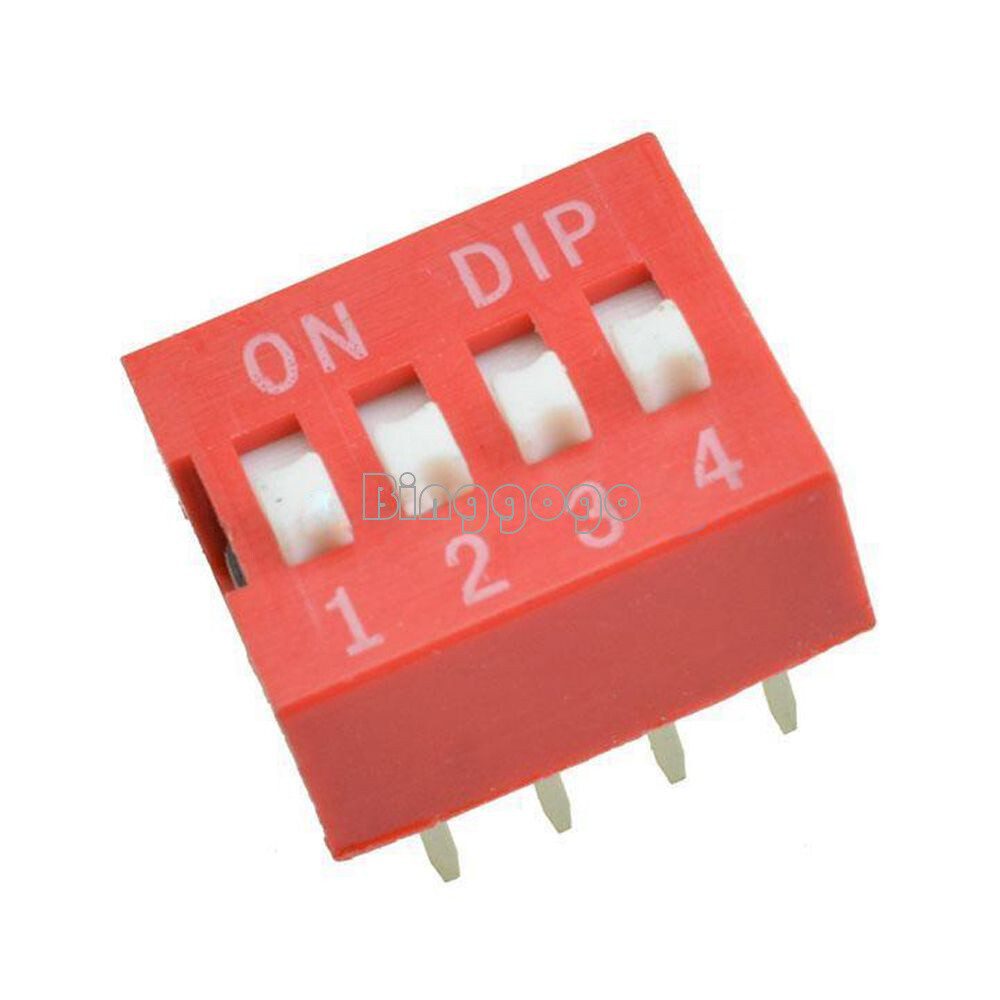 10pcs slide type switch modules 2.54mm 4-bit 4 position way DIP red pitch
