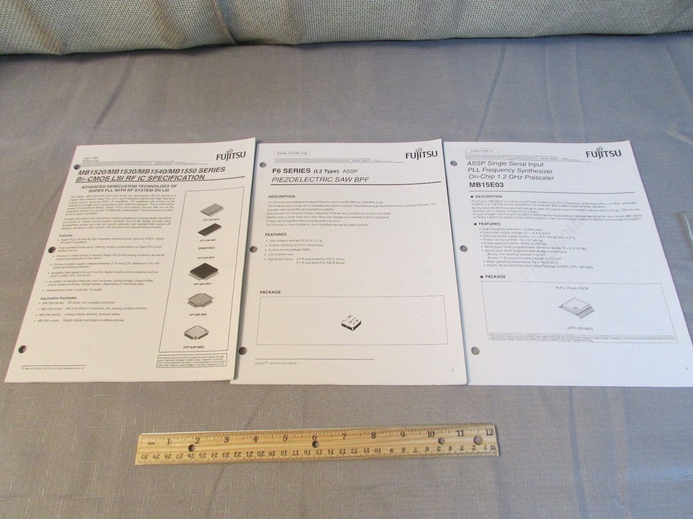 (3) Fujitsu Data Sheets Manuals F6 Series SAW Filter Synthesizer LSI