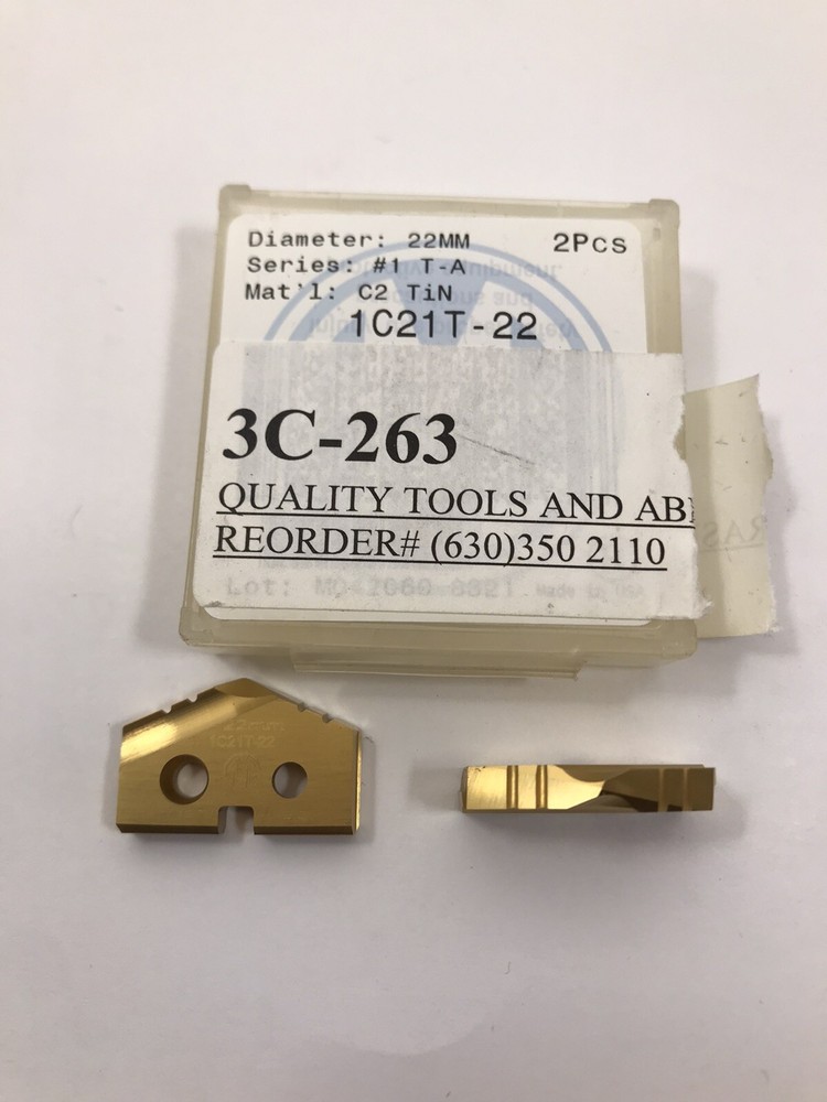 AMEC Spade Insert #1 T-A 22mm C2 TiN Qty 2