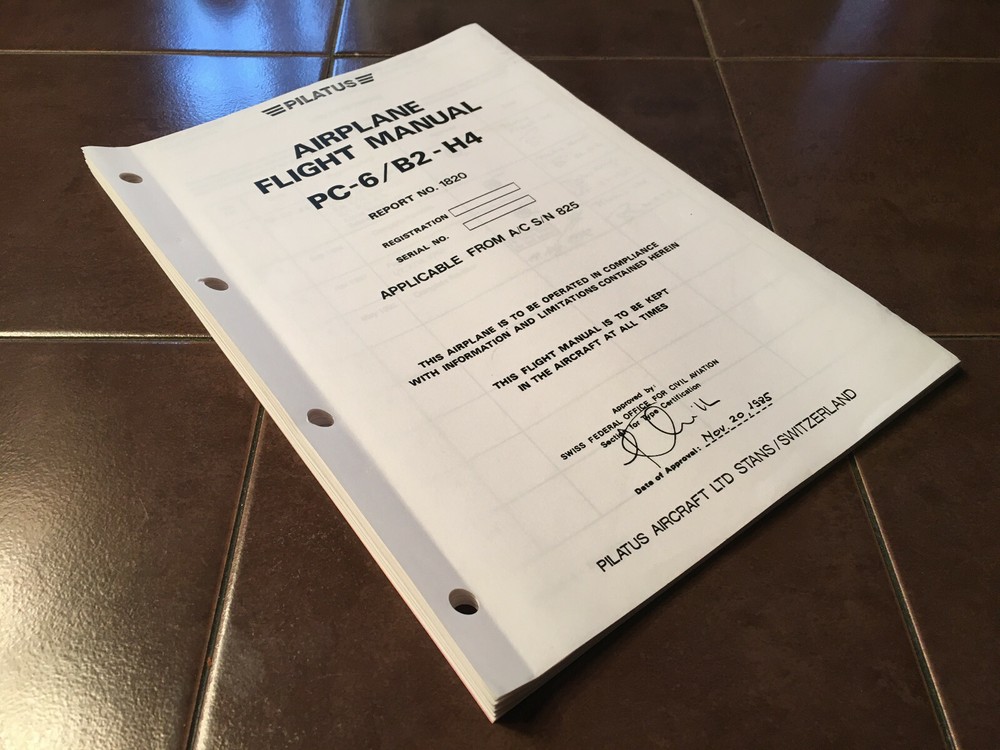 Pilatus PC-6/B2-H4 Airplane Flight Manual
