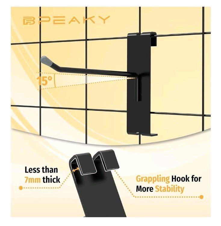 Gridwall Hooks 6 Inch 50PC Display Hooks for Grid Wall Hooks