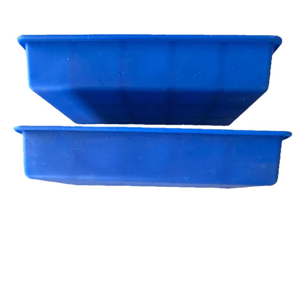 Tevolo Blue Silicone Ice Cube Tray 2 Pack Square Stackable Dishwasher Safe