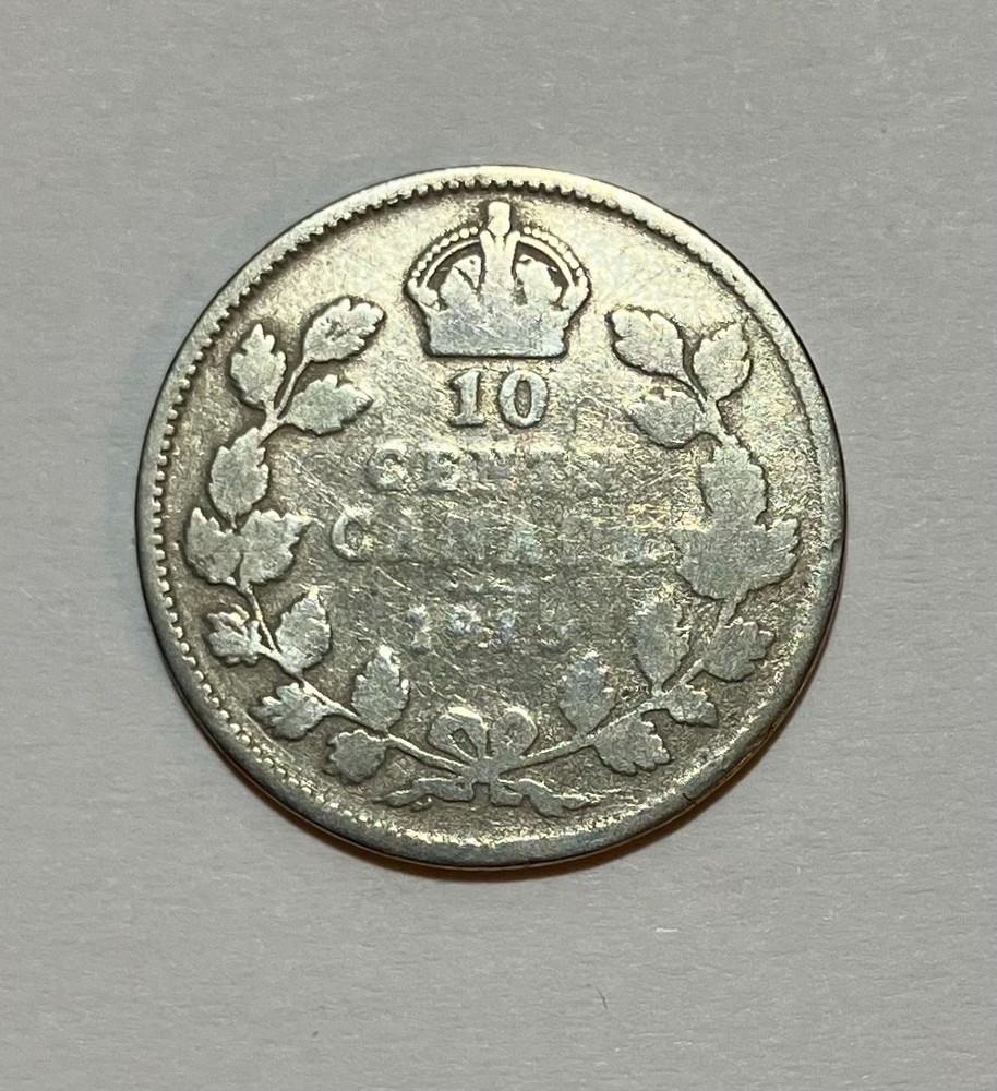 1915 Canada Silver 10 Cents