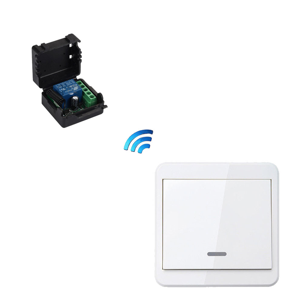 Wireless 12V 433Mhz Receiver Module+RF Wall Panel Transmitter Home Light Switch