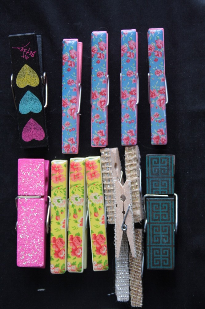 Assorted Decorative Clothes Pins x13