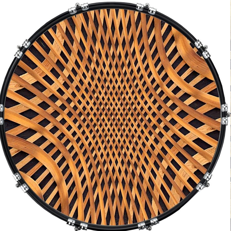 Custom 22" Kick Bass Drum Head Graphical Image Front Skin Braid 1