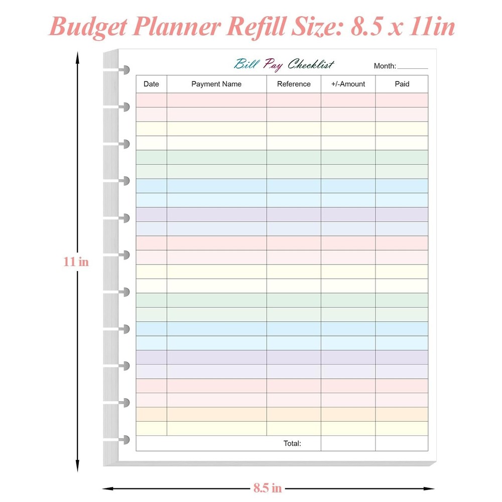 A4 TUL Bill Payment Checklist Refills - 50 Sheets/100 1-Pack, Multicolored
