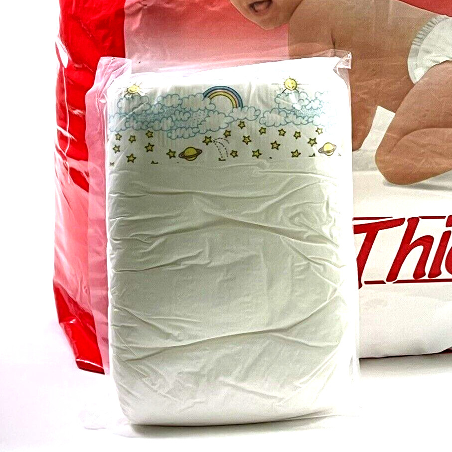 Two Vintage 1987 Huggies Thick Diapers Plastic 12-24 Lbs Size Medium