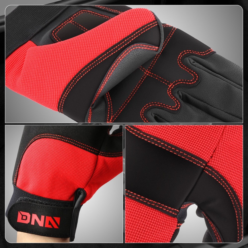 [2 Pair]Multi-Purpose Construction Gardening Utility Mechanic Work Gloves Red