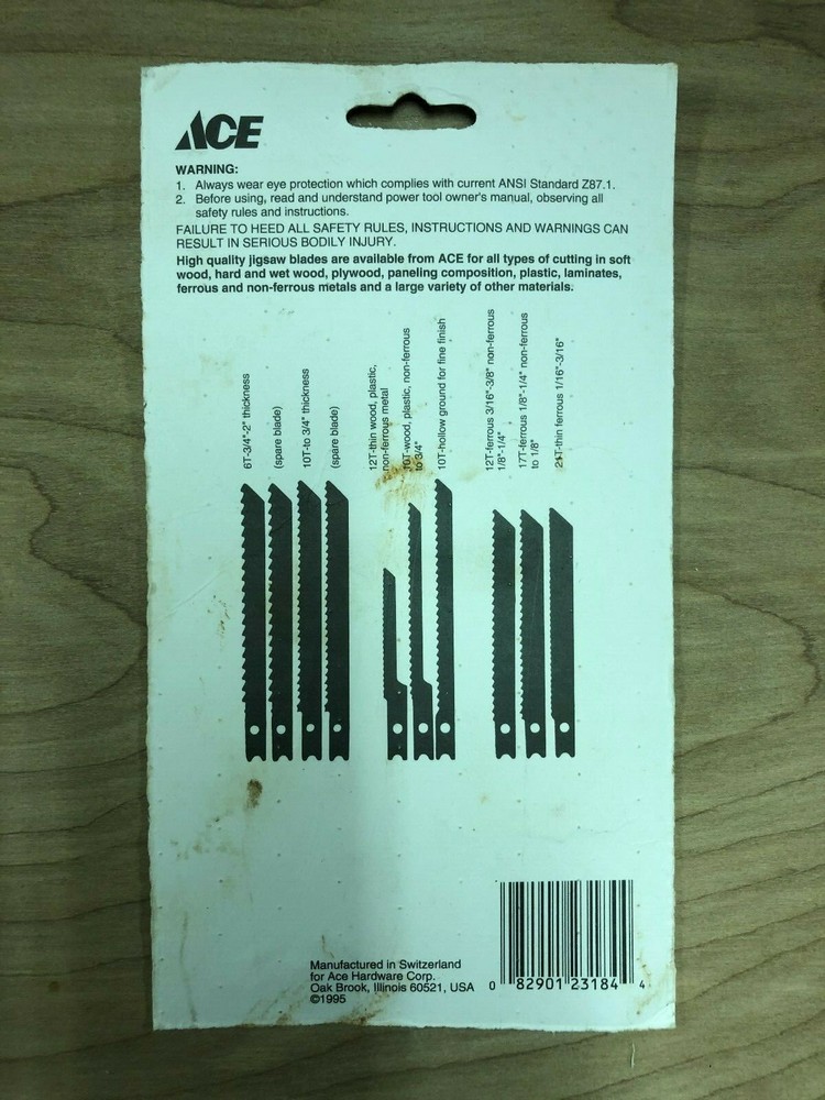 ACE 10 Piece jigsaw blade set ACE 23184