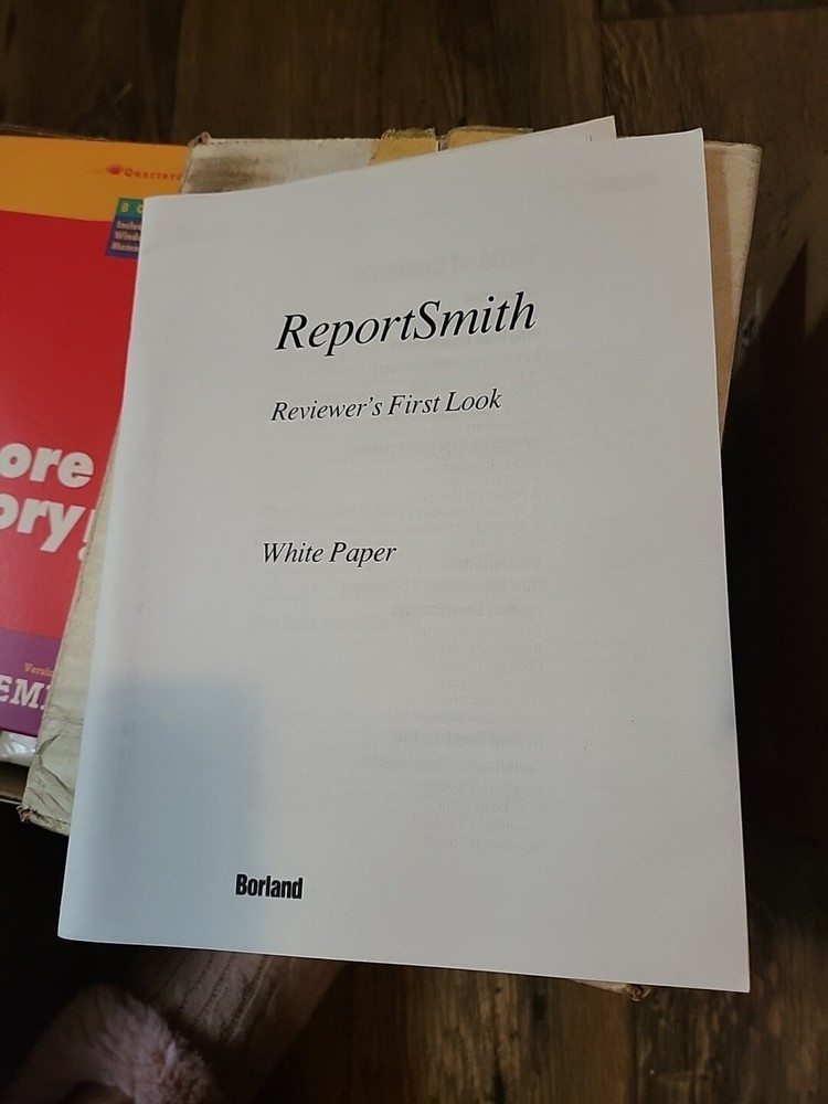 Borland Visual REPORTSMITHFOR WINDOWS