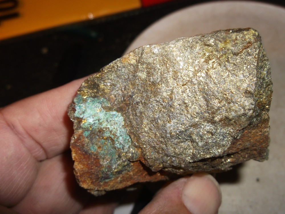 Gold, silver, copper, 221 grams samples ,ore high grade .