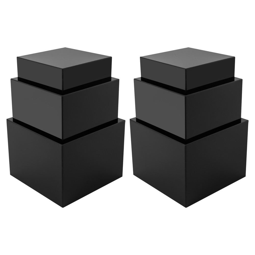 6Pcs Acrylic Display Risers Acrylic Boxes Acrylic Display Nesting Cubes Black