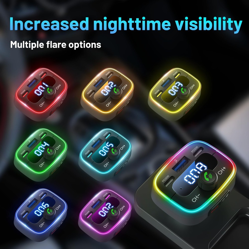 Bluetooth 5.4 Car Adapter 60W Charging USB Bluetooth Adapter for Car,Wireless...