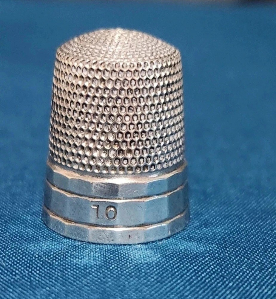 Antique Simons Bros Co Sterling Silver Thimble (Size 10)