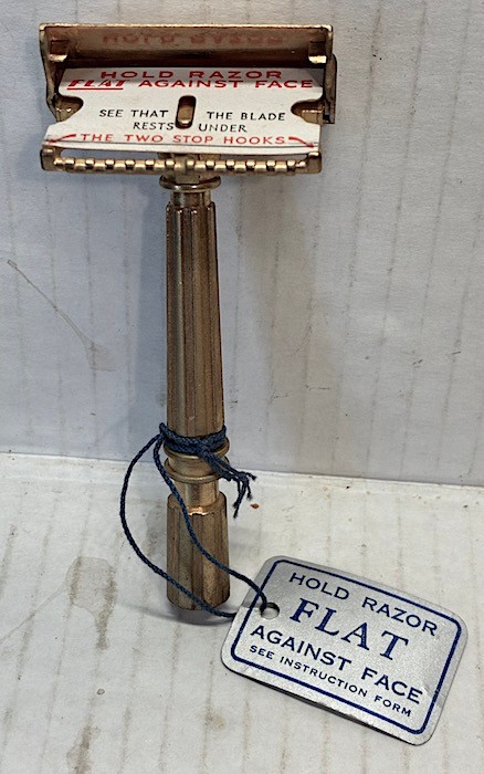 2 Gillette GEM Razors Micromatic in Box with Tags and Push Button Plastic Handle