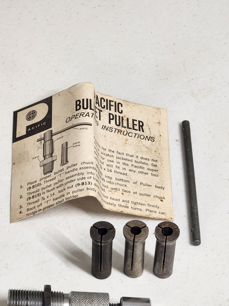Pacific Bullet Puller With Instructions