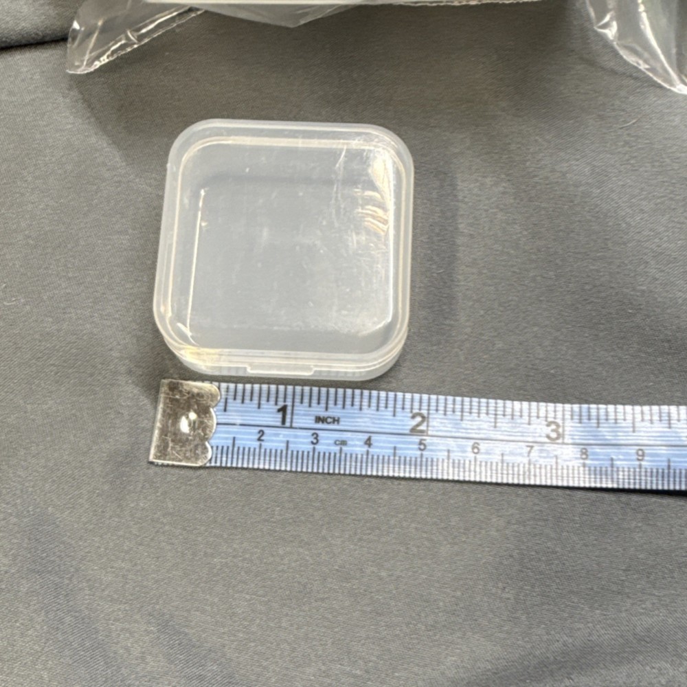 Clear Plastic Square Bead Storage Boxes Set of 12, Approx. 2” *