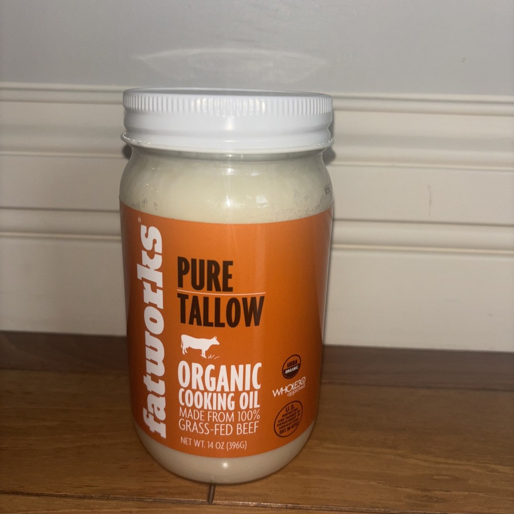 Organic Grass-Fed Beef Tallow, Certified Organic Non-Gmo Pasture-Raised Beef