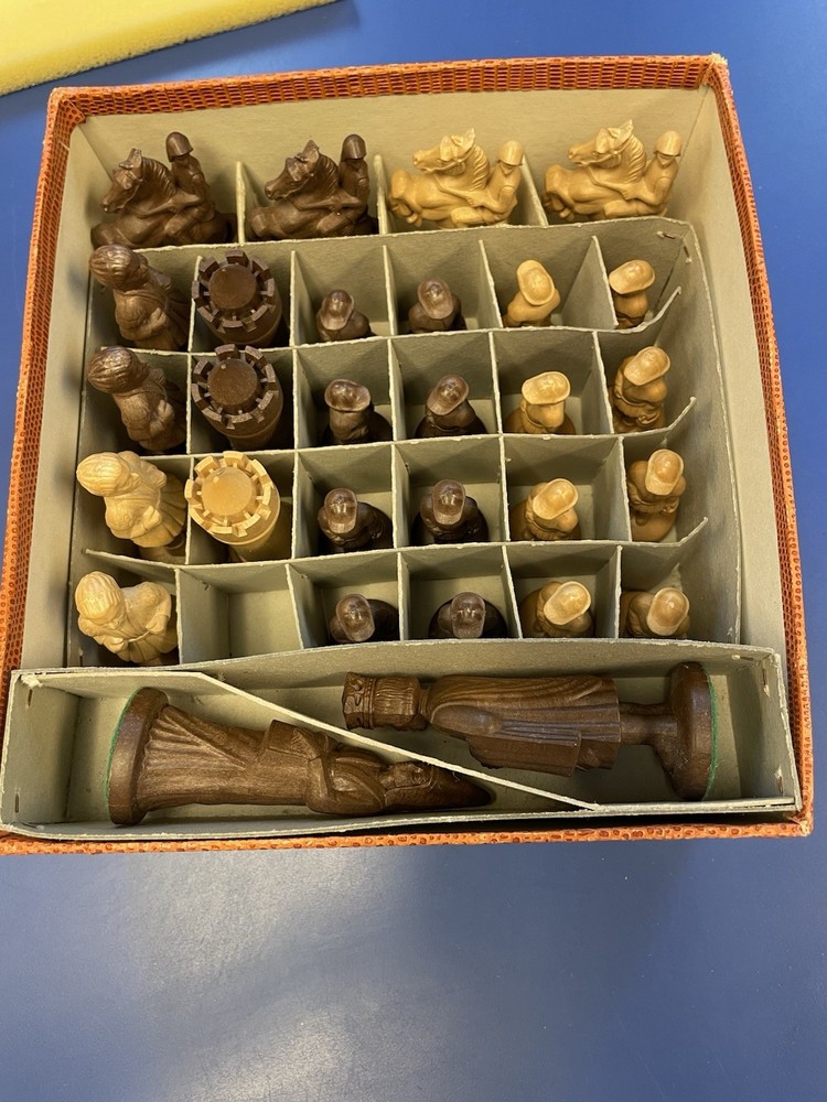 Vintage Germany Chess Set Plastic, Missing One Piece, SEE