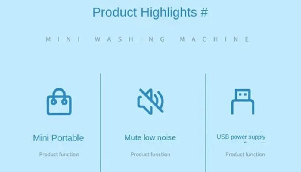 Small Sonic Vibration Portable Washing Machine