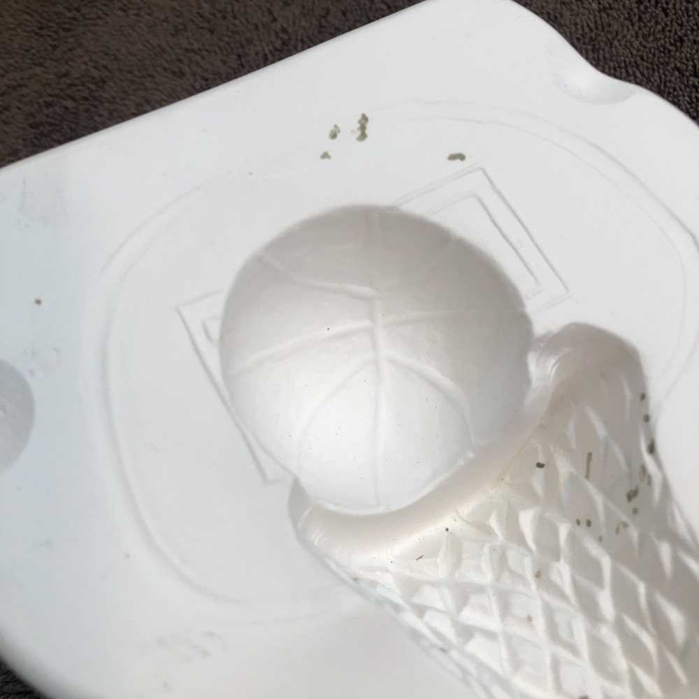 Vtg 1995 Ceramic Slip Casting Mold - Tower Stack of Basketballs Net Backboard
