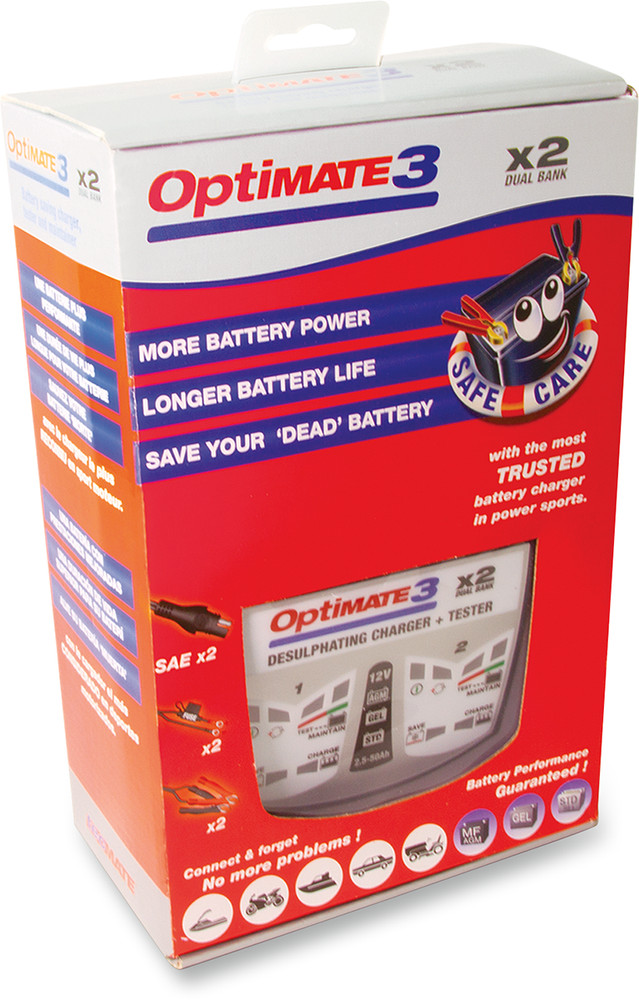 TECMATE Battery Charger/Maintainer - 2 Bank TM451