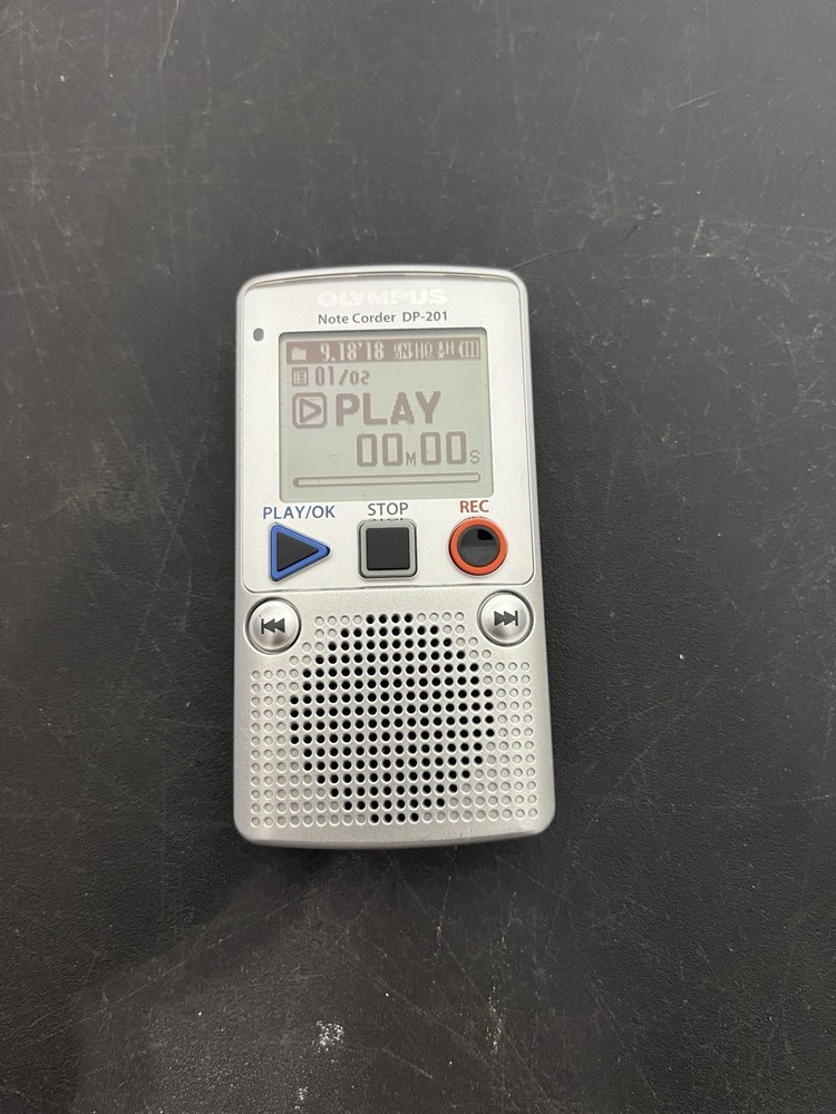 Olympus Note Corder DP-201 Digital Handheld Voice Recorder  Player Tested Works