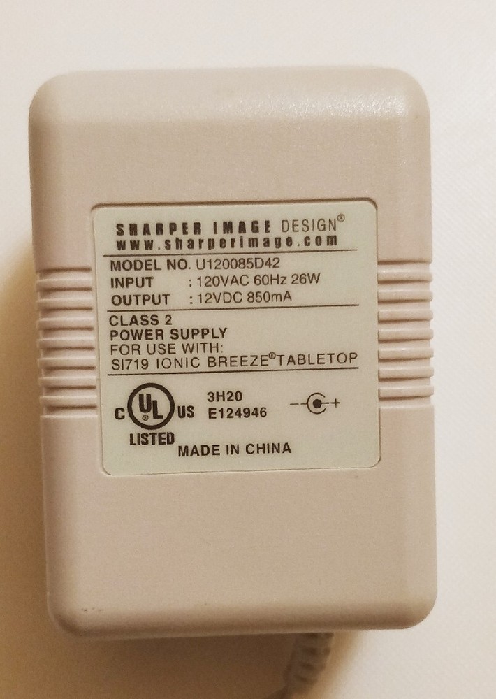 26W 120VAC 12VDC Class 2 POWER SUPPLY for Ionic Breeze Tabletop Sharper Image