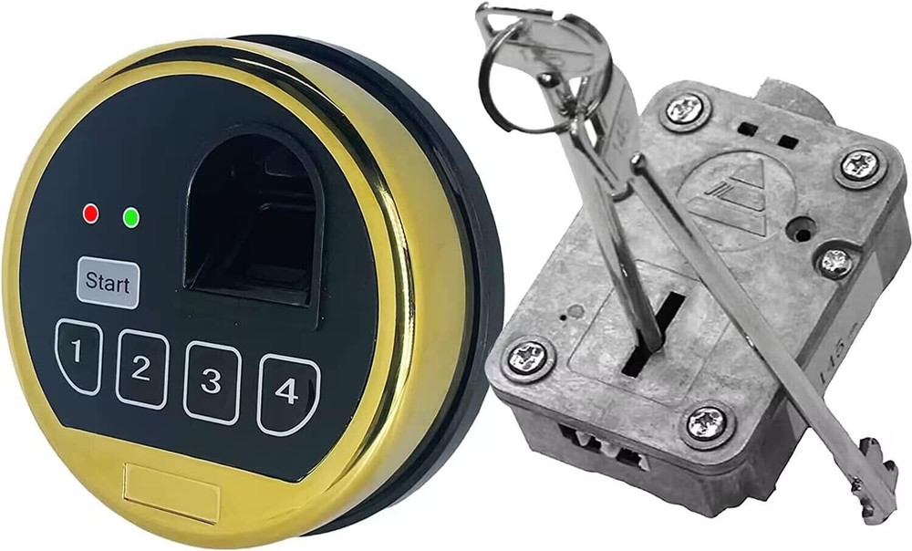 Gun Safe Lock Electronic Fingerprint Keypad Lock Swing Bolt Lock & 2 Master Keys