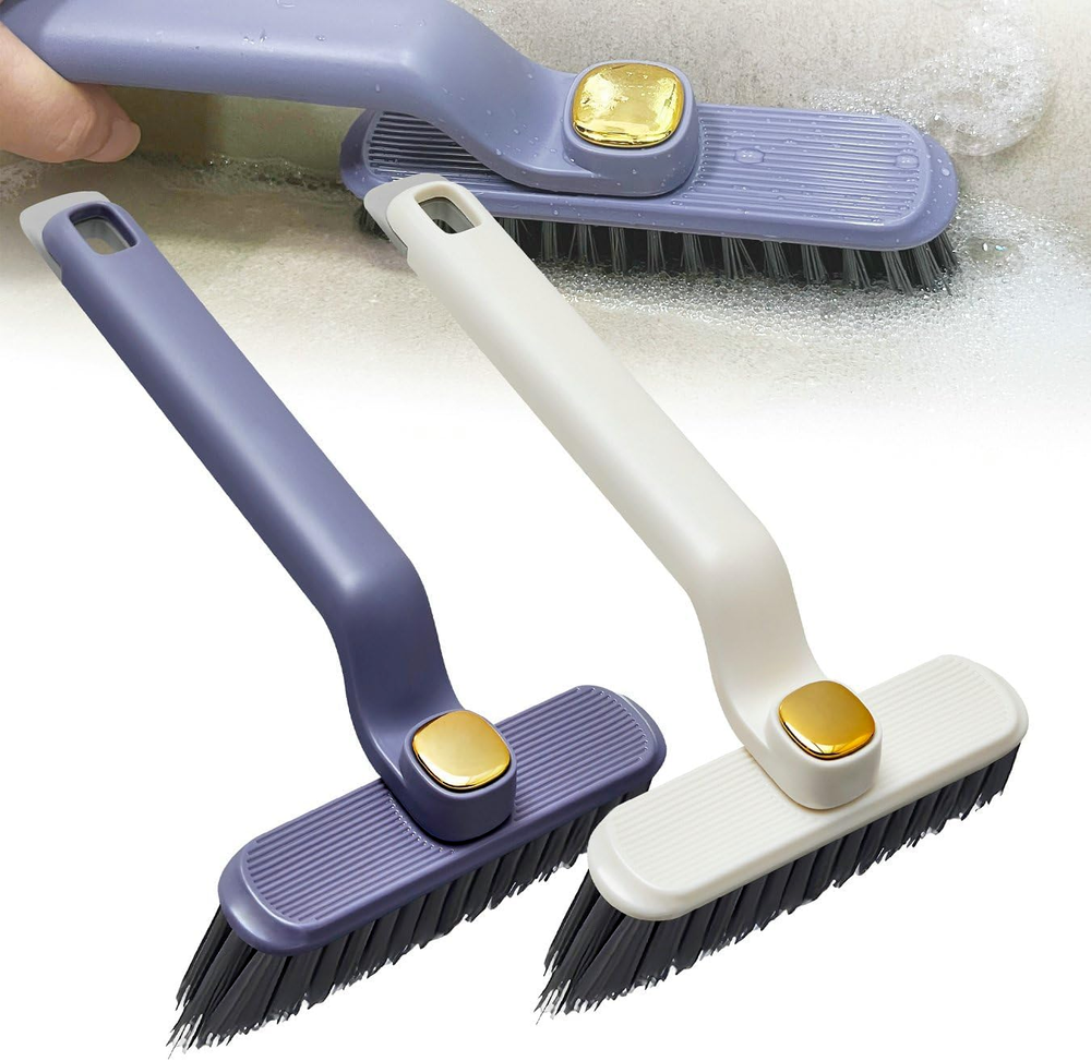 2 Pcs Multi-Function Hard Bristle Crevice Cleaning Brush, 360-Degree Rotating