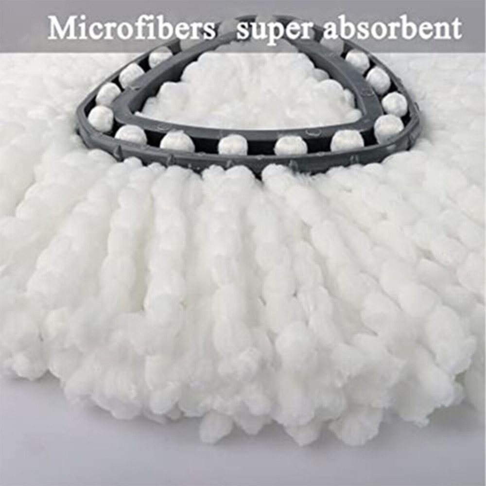 2-12PCS Reusable 360 Degree Replacement Mop Head, Triangular Microfiber Mop Pad