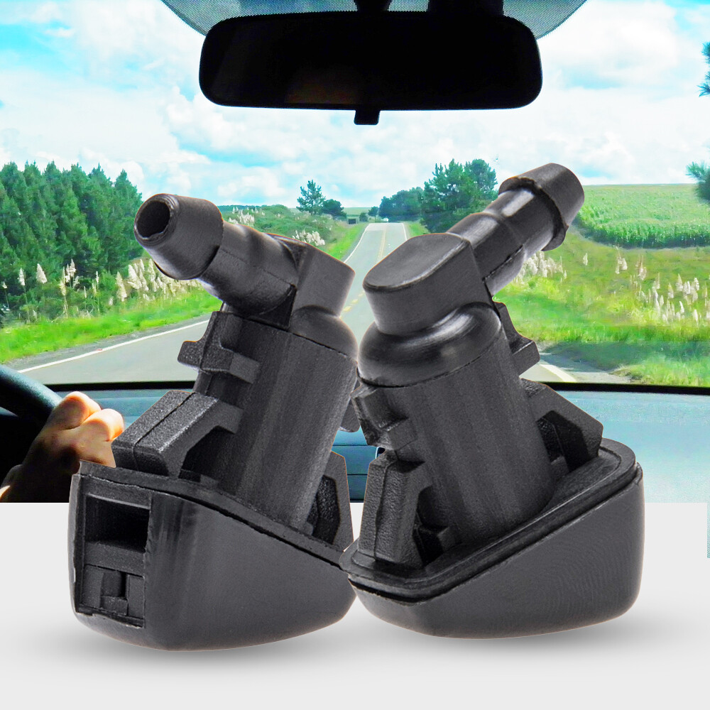 2pcs Windshield Washer Fluid Spray Jet Nozzle Kit Front For Ford Edge 2007-2010