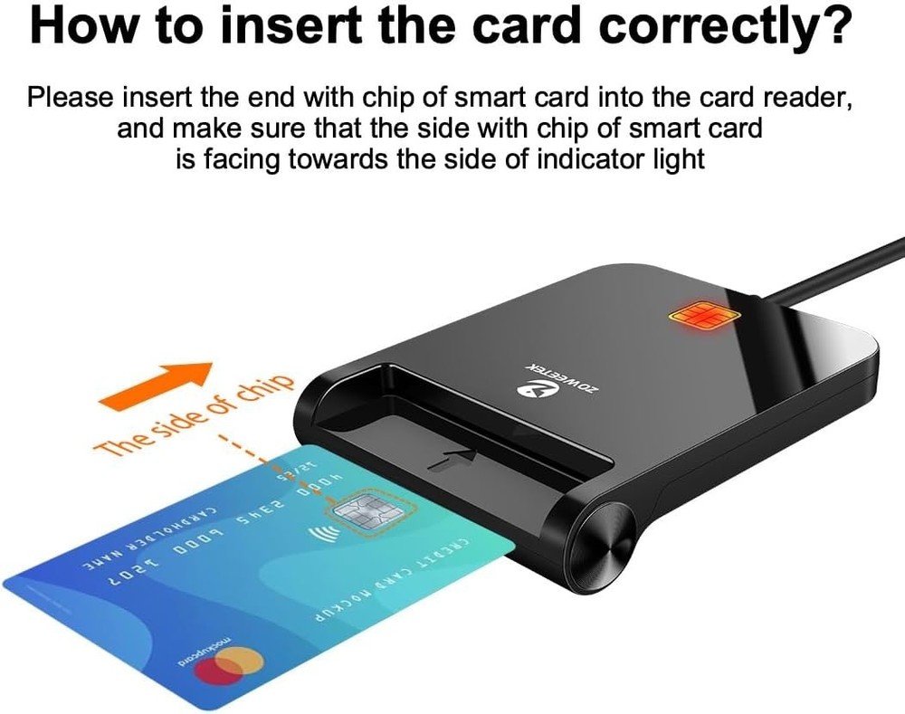 CAC Reader USB C, CAC Card Reader Military, DOD Military USB Common Access CAC,