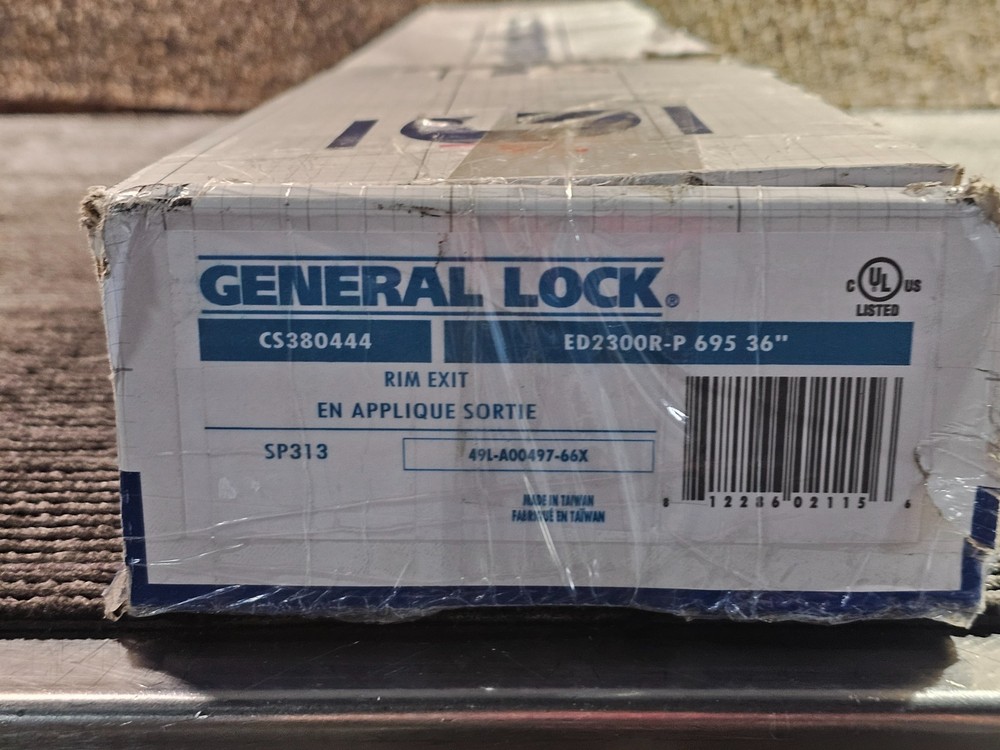 General Lock CS380444 Exit Device, Rim Type, Exit Only, Panic, 36" Door Width