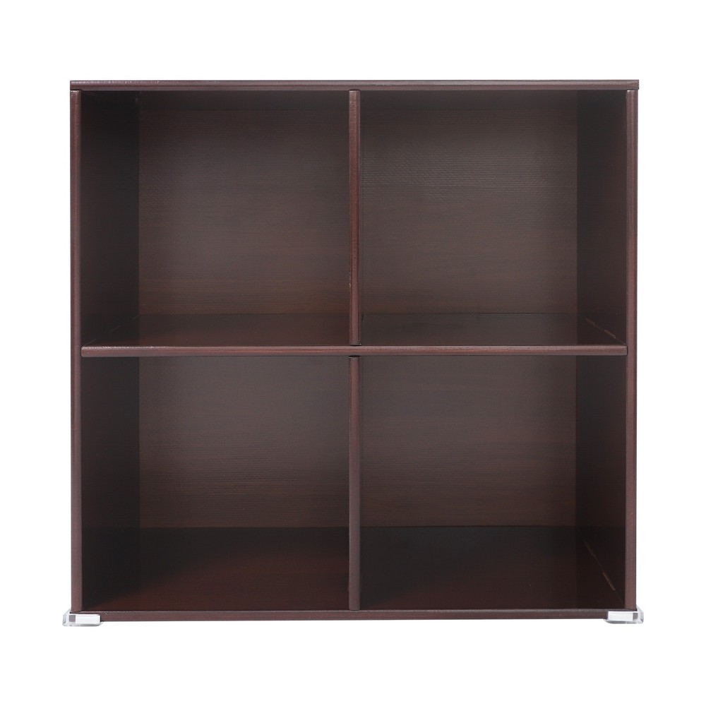 Solid Wood Bookshelf with Compartments Floor-Standing Solid Wood Cube Bookcase