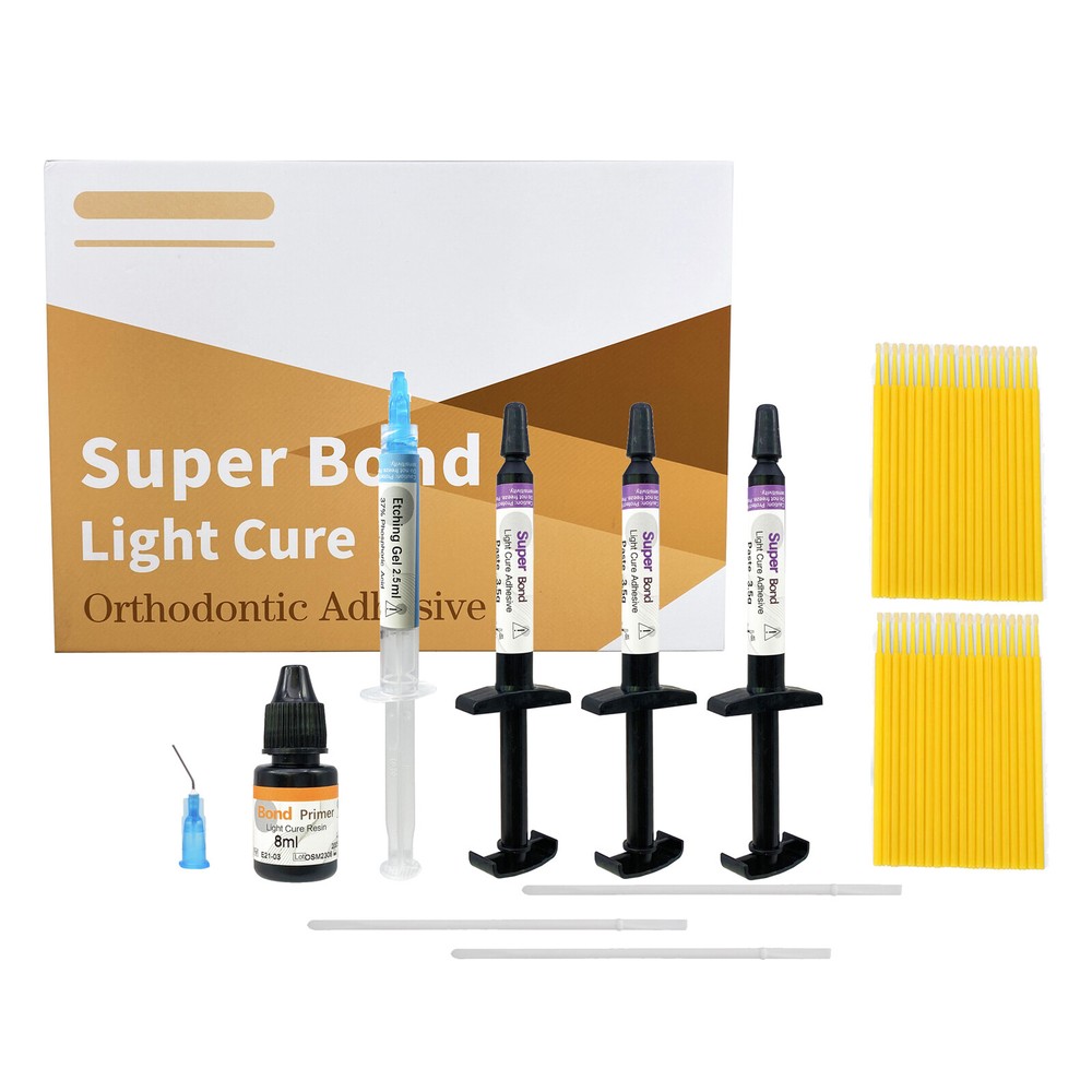 Dental Orthodontic Adhesive Super Bond Light Cure Paste, Primer, Etching