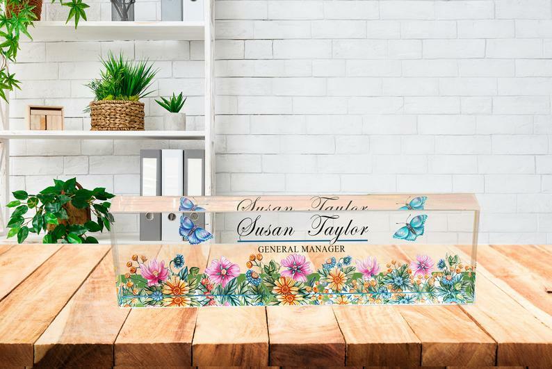 Acrylic Desk Personalized Name Plate for Custom Office Decor