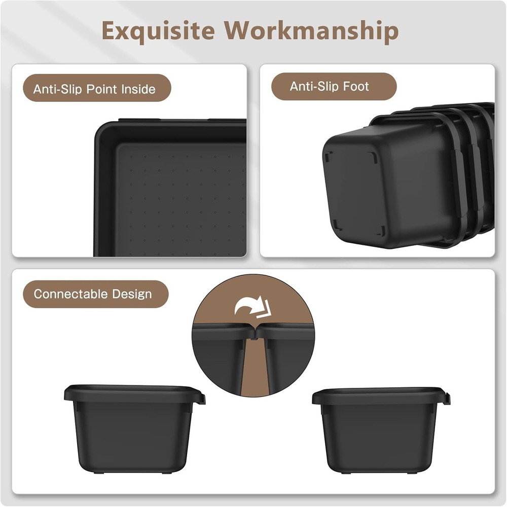 Black Desk Drawer Organizer Tray Set