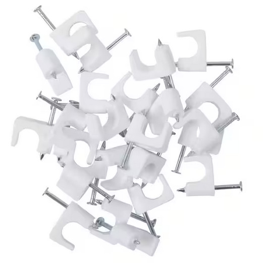 1/4 In. White Polyethylene Coaxial Staples (25-Pack)