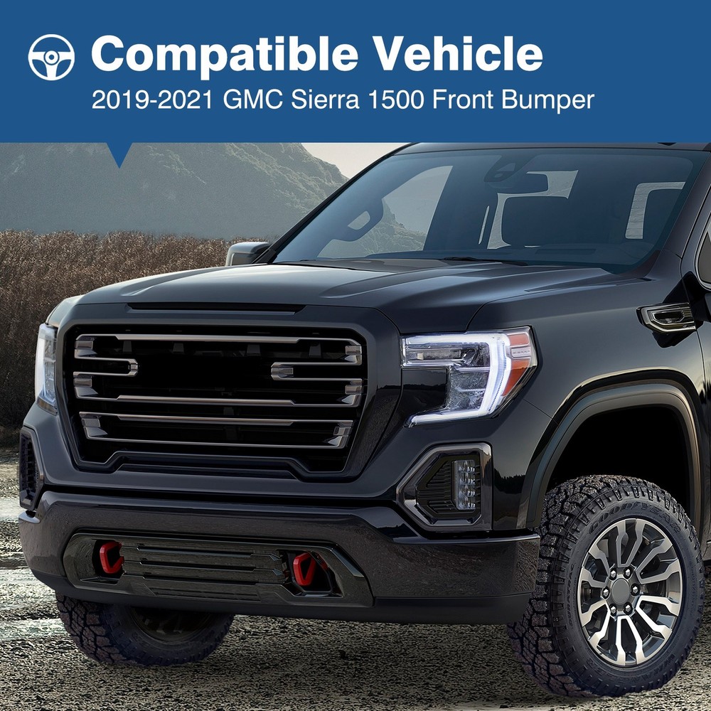 Front Bumper For 2019-2021 GMC Sierra 1500 Black