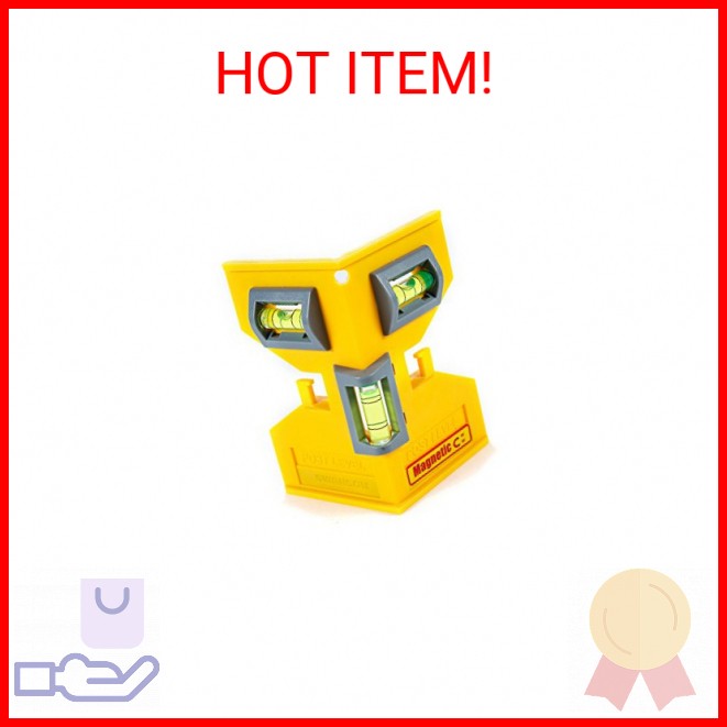 Swanson Tool Co PL001M Magnetic Composite Post Level, Yellow, Includes Elastic L