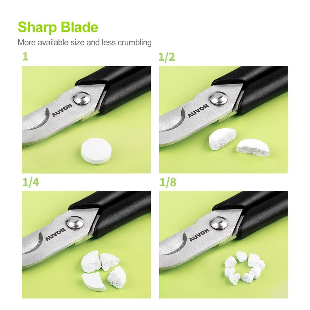 Scissors-Shaped Pill Cutter Sharp Blade Splitter for Various Tablets