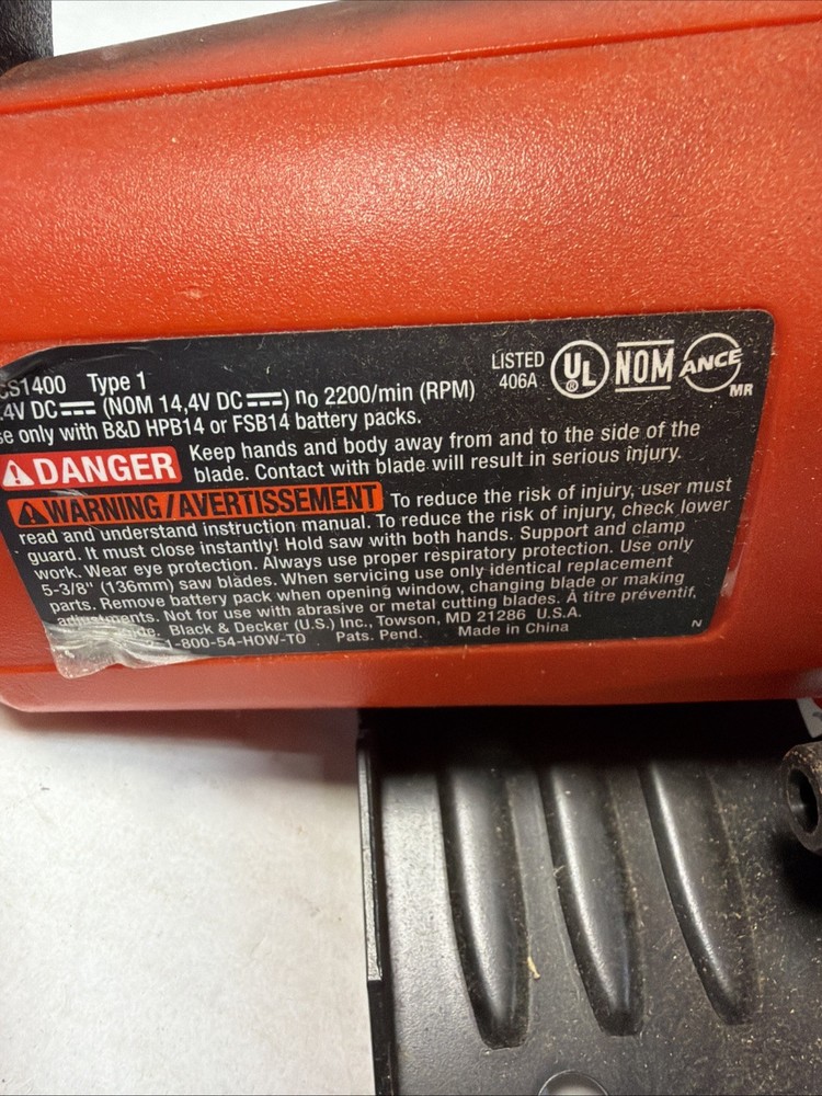 Black & Decker Circular Saw No Battery