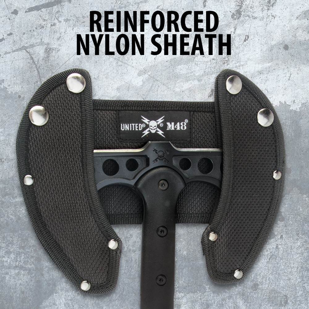 M48 Double Bladed Tactical Tomahawk | 7/8" Overall | Nylon Sheath