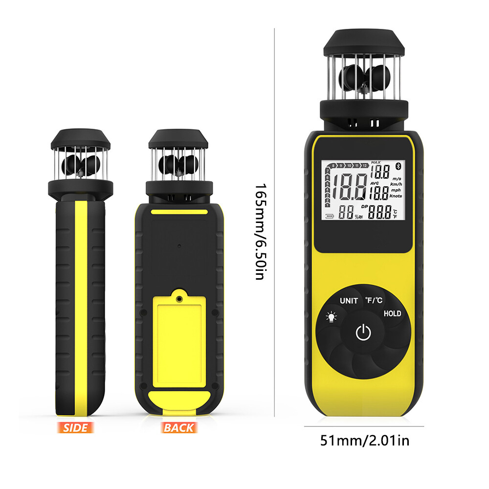 Digital Cup Anemometer Compass Measure Wind Temperature 360°Rotating + Backlight