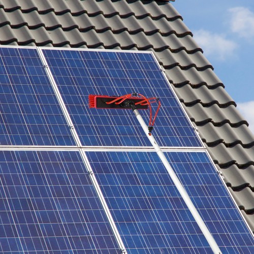 Adjustable Solar Panel Cleaning Brush with Telescopic Pole for Easy Use