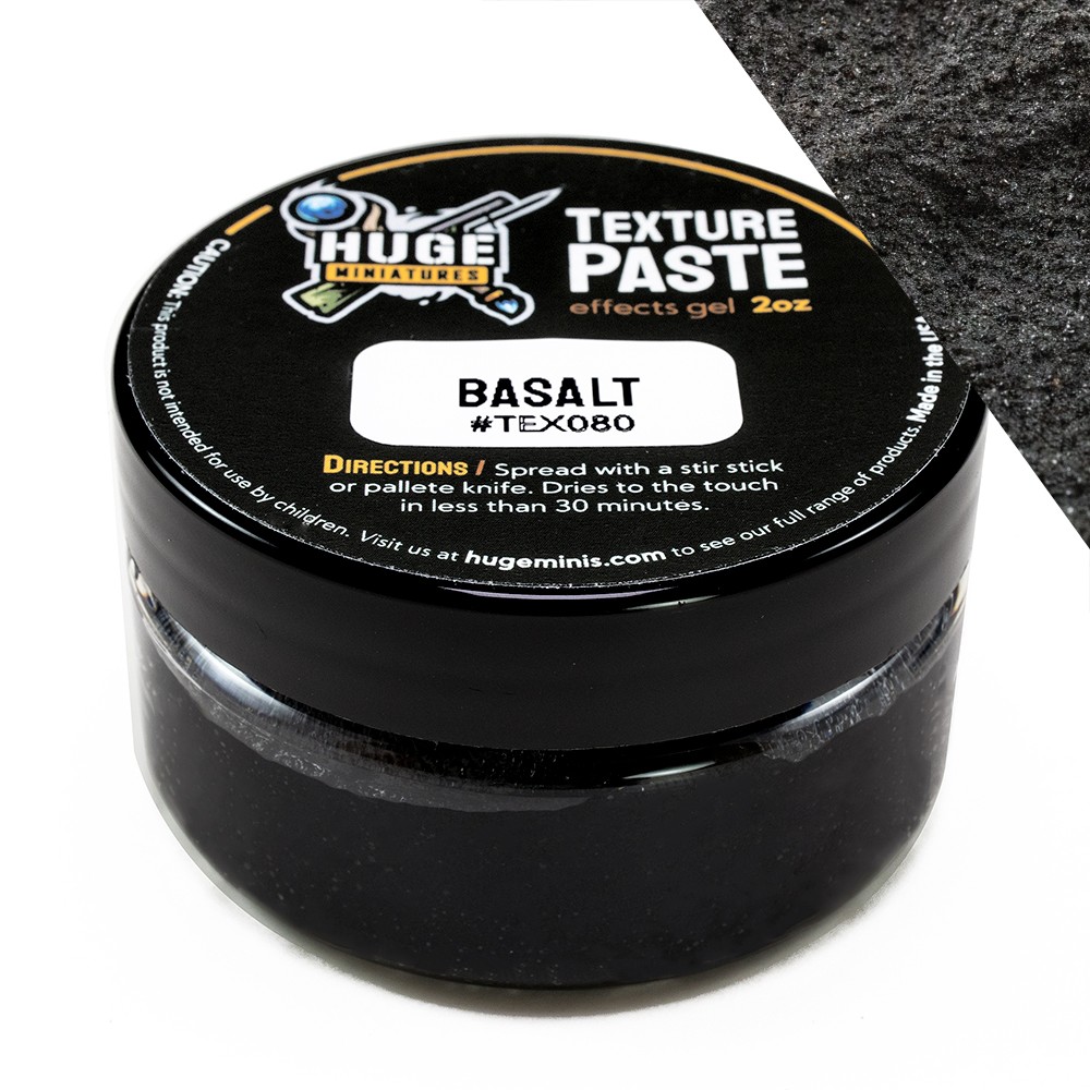 Huge Miniatures Texture Paste, Basalt (Coarse) Model Basing – 2oz Resealable Jar