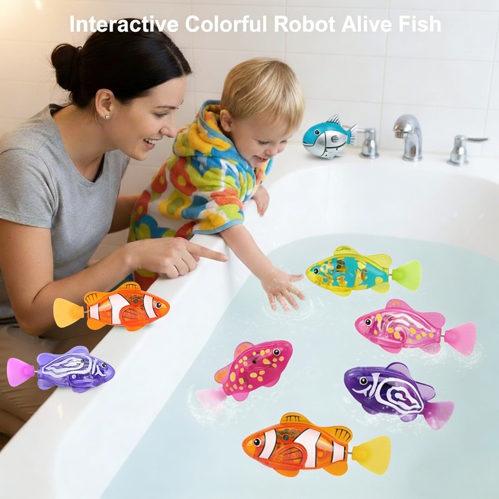 4pcs Magic Water-Activated Glowing Interactive Colorful Swimming Fish