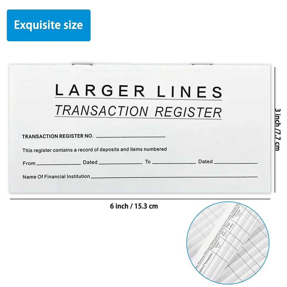 12 Pack Checkbook Register, Check Registers for Personal Checkbook, 6" × 3",...